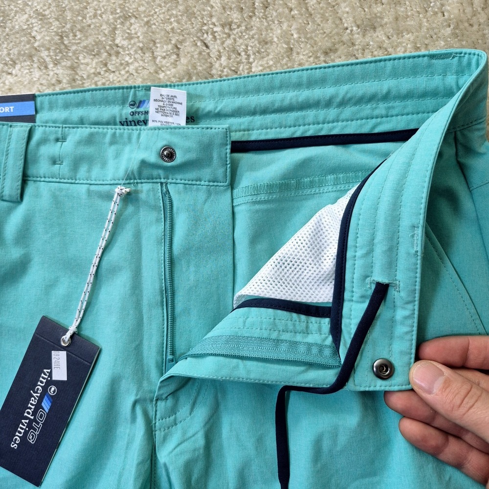Vineyard Vines OTG Shorts Men 30 8 Inch Green Offshore Chino Hybrid Surf Stretch - Picture 5 of 10